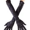 Women's Long Black Velvet Gloves 1 Women's Long Black Velvet Gloves -Fun Place Pop Store long black velvet gloves