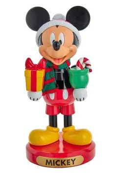10" Mickey Mouse W/ Present Nutcracker