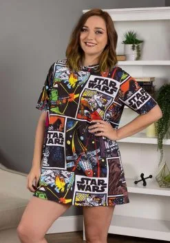 Cakeworthy Oversized Comic Star Wars T-Shirt Dress For Women