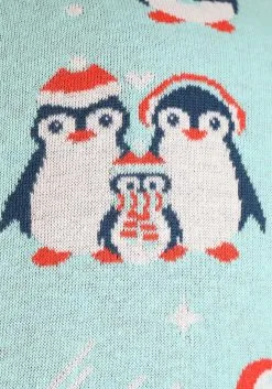 Adult Penguins Ugly Christmas Sweater -Fun Place Pop Store penguins ugly christmas sweater alt 1