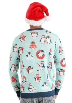 Adult Penguins Ugly Christmas Sweater -Fun Place Pop Store penguins ugly christmas sweater alt 5