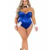 Women's Playboy Plus Size Royal Blue Bunny Costume -Fun Place Pop Store playboy plus size womens royal blue bunny costume