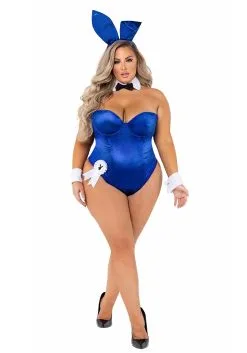 Women's Playboy Plus Size Royal Blue Bunny Costume