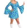 Women's Plus Size 70s Wild Flower Dress Costume 1 Women's Plus Size 70s Wild Flower Dress Costume -Fun Place Pop Store plus size womens 70s wild flower dress costume