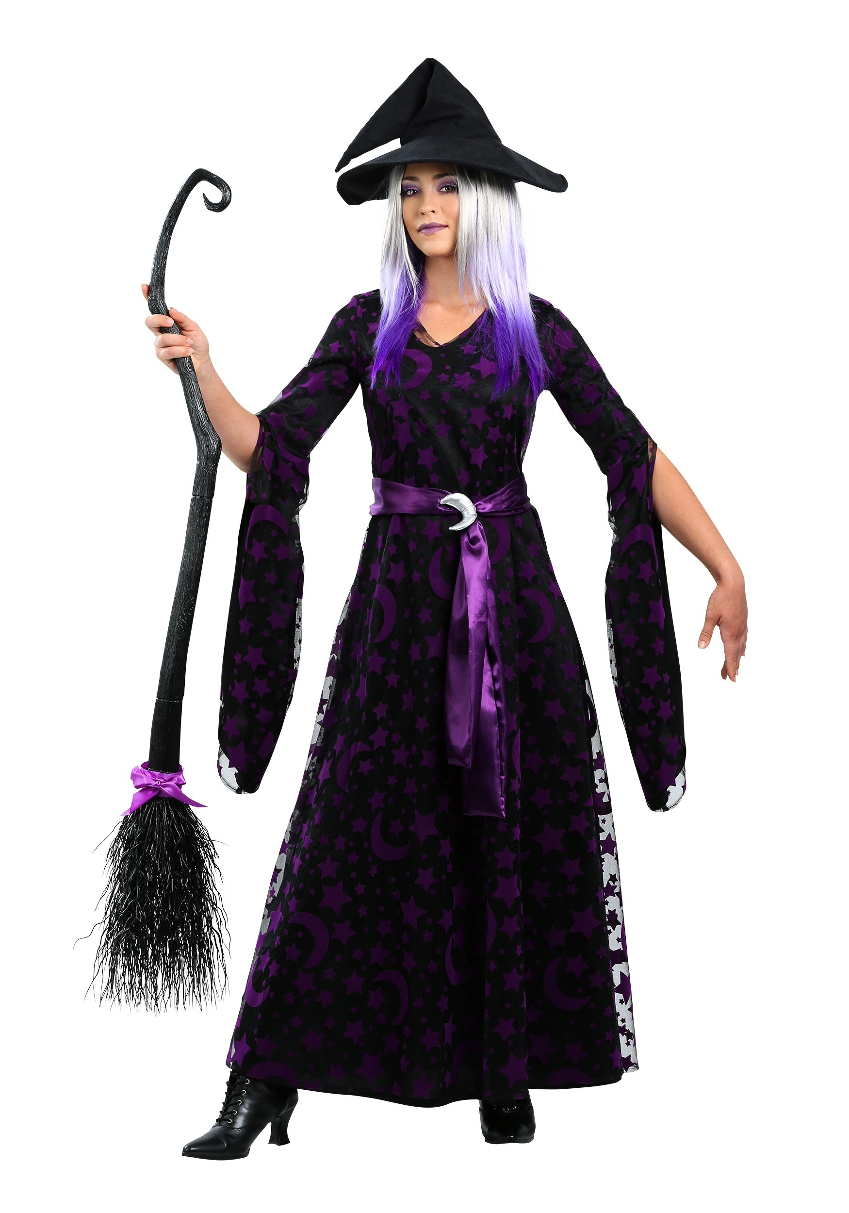 Plus Size Purple Moon Witch Women's Costume 3 Plus Size Purple Moon Witch Women's Costume
