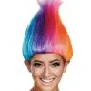 Rainbow Colored Troll Wig For Adults -Fun Place Pop Store rainbow colored adult troll wig