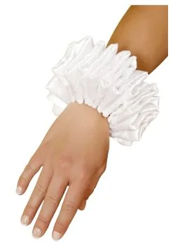White Ruffle Wrist Cuffs