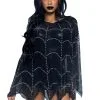 Sheer Rhinestone Spiderweb Poncho -Fun Place Pop Store sheer rhinestone spiderweb poncho