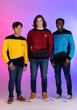 Star Trek Yellow Uniform Christmas Sweater -Fun Place Pop Store star trek yellow christmas sweater alt 1