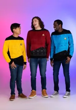 Star Trek Yellow Uniform Christmas Sweater -Fun Place Pop Store star trek yellow christmas sweater alt 2