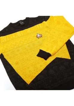Star Trek Yellow Uniform Christmas Sweater -Fun Place Pop Store star trek yellow christmas sweater alt 9