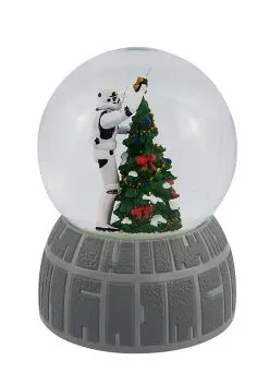Star Wars Stormtrooper Decorating Christmas Tree Musical Globe -Fun Place Pop Store star wars stormtrooper decorating christmas tree m alt 1