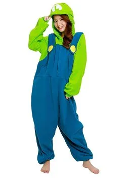 Super Mario Adult Luigi Kigurumi Costume
