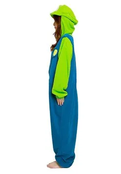Super Mario Adult Luigi Kigurumi Costume -Fun Place Pop Store super mario brothers luigi costume alt 3