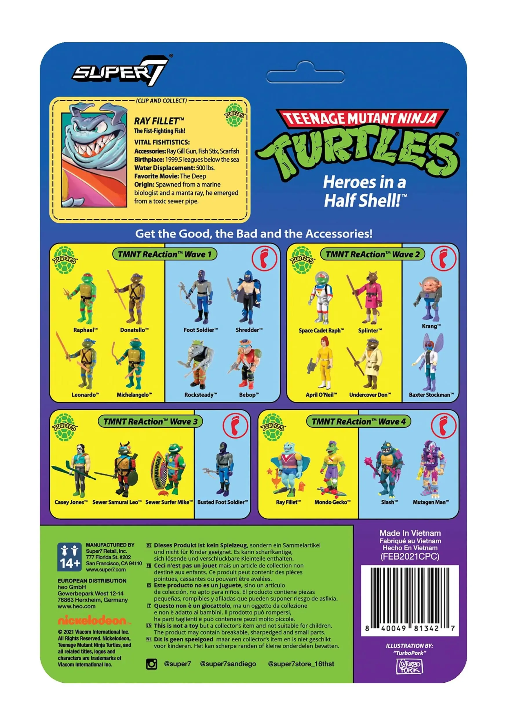 TMNT ReAction Ray Fillet Wave 3 Action Figure 5 TMNT ReAction Ray Fillet Wave 3 Action Figure - Image 3