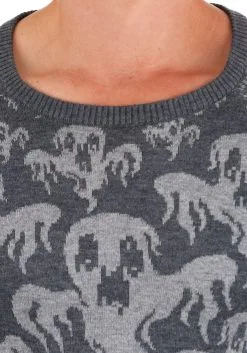 Adult Ghoulish Ghosts Ugly Halloween Sweater | Exclusive -Fun Place Pop Store ugly halloween sweater ghoulish ghosts 1 4