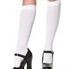 Women's White Knee High Stockings -Fun Place Pop Store white knee high womens stockings