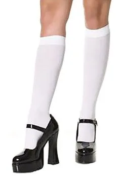 Women's White Knee High Stockings