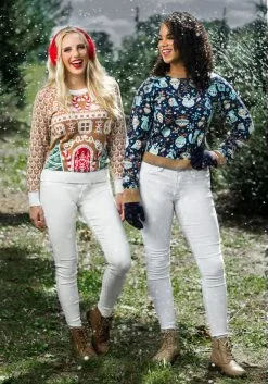 Christmas Tree Ornaments Ugly Sweater For Women -Fun Place Pop Store womens christmas tree ornaments ugly sweater alt6