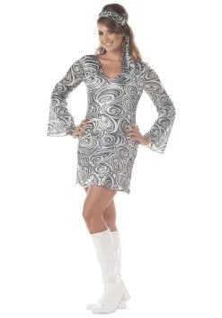 Disco Diva Plus Size Dress Costume For Women