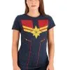 I Am Captain Marvel Navy T-Shirt For Women -Fun Place Pop Store womens i am captain marvel navy t shirt