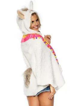 Llama Poncho Women's -Fun Place Pop Store womens llama poncho alt 1
