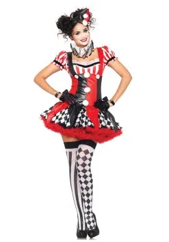 Naughty Harlequin Clown Costume For Women