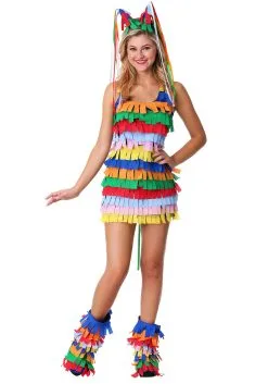 Womens Pinata Costume Dress -Fun Place Pop Store womens pinata costume dress alt 1