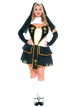 Plus Size Flirty Women's Nun Costume