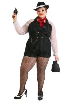 Plus Size Women's Gangster Gal Costume