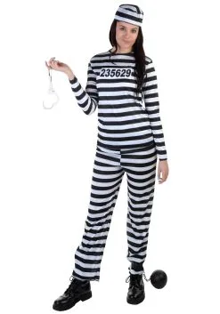 Prisoner Plus Size Costume For Women -Fun Place Pop Store womens prisoner plus size costume 1