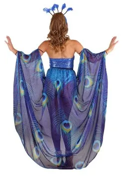 Women's Proud Blue Peacock Costume -Fun Place Pop Store womens proud peacock costume alt 1