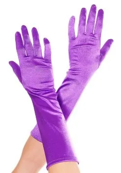 Purple Satin Women's Gloves