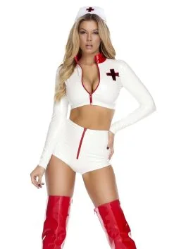 Rescue Me Nurse Women's Costume -Fun Place Pop Store womens rescue me nurse costume alt 1