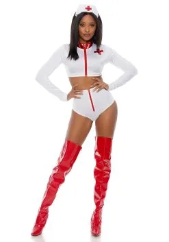 Rescue Me Nurse Women's Costume -Fun Place Pop Store womens rescue me nurse costume alt 3
