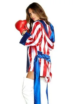 Sexy Get 'Em Champ Boxer Costume For Women -Fun Place Pop Store womens sexy get em champ boxer costume alt 2