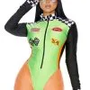 Sexy Green Racecar Driver Women's Costume