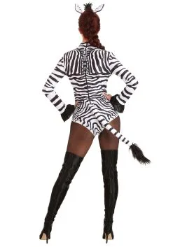 Sexy Sleek Zebra Women's Costume -Fun Place Pop Store womens sleek sexy zebra costume alt 1
