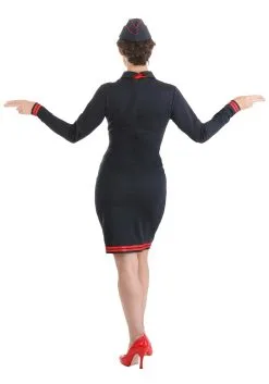 Working The Skies Women's Flight Attendant Costume -Fun Place Pop Store womens workin the skies flight attendent alt 2