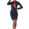Working The Skies Women's Flight Attendant Costume -Fun Place Pop Store womens working the skies flight attendant costum1e