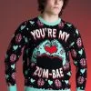 Adult You're My Zom-Bae Valentines Day Sweater -Fun Place Pop Store youre my zom bae valentines day adult sweater 2 0