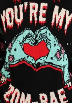 Adult You're My Zom-Bae Valentines Day Sweater -Fun Place Pop Store youre my zom bae valentines day sweater alt 8
